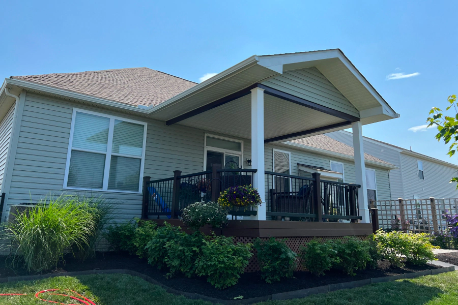 home addition service of wooden deck in front of the house grove city oh